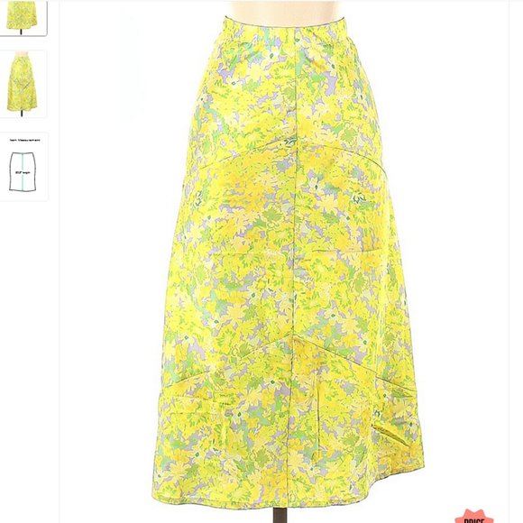 Strangers & Lovers Yellow Satin Floral Skirt - Picture 2 of 8